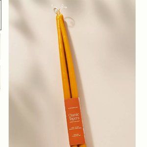 Four 18" Tall Taper Candles from Anthropologie rich orange yellow set of 4
